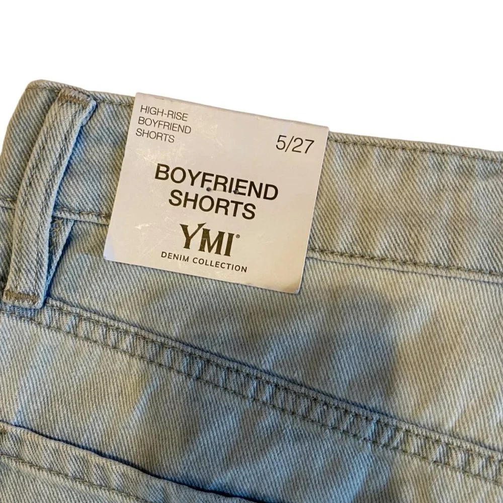 NWT YMI Junior Distressed High Rise Waisted Boyfriend Shorts Denim Jeans Sz 5/27 - Picture 6 of 9